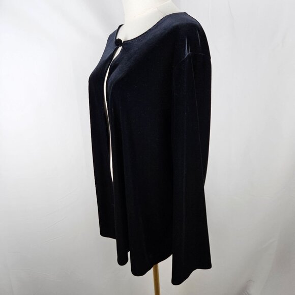 Saint Tropez Carole Little Black Velvet Cardigan 2X Button Closure Whimsigoth - Picture 4 of 9